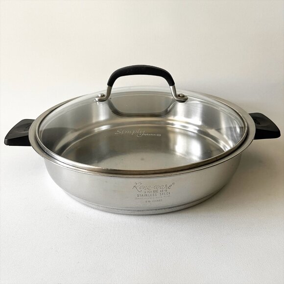 Simply Calphalon Transparent Glass Lid 9.8"ID w/ Rubber Stainless Steel Handle - Picture 5 of 5